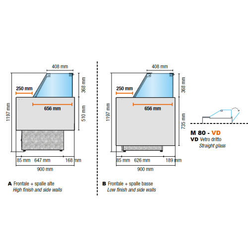 BANCO VETRINA ESPOSITIVA REFRIGERATO...