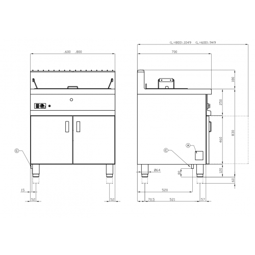 FRIGGITRICE PASTICCERIA A GAS...