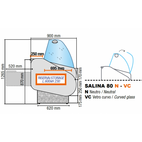 BANCO SALINA80 200 cm CALDO PIASTRA...