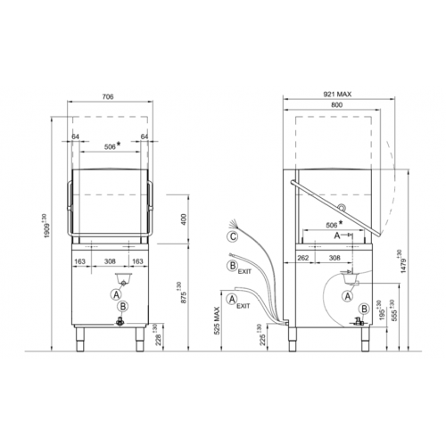 LAVASTOVIGLIE PROFESSIONALE A CAPOT...
