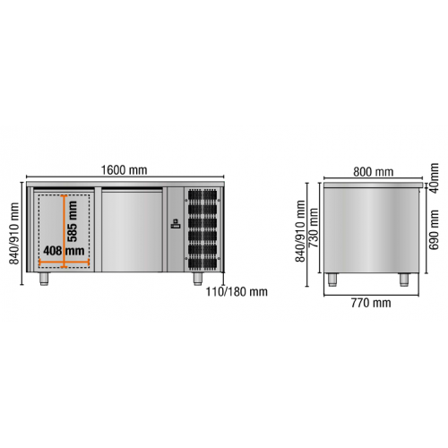 TAVOLO REFRIGERATO 2 PORTE...