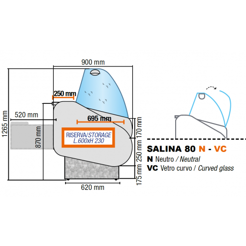 BANCO SALINA80 200 cm CALDO...
