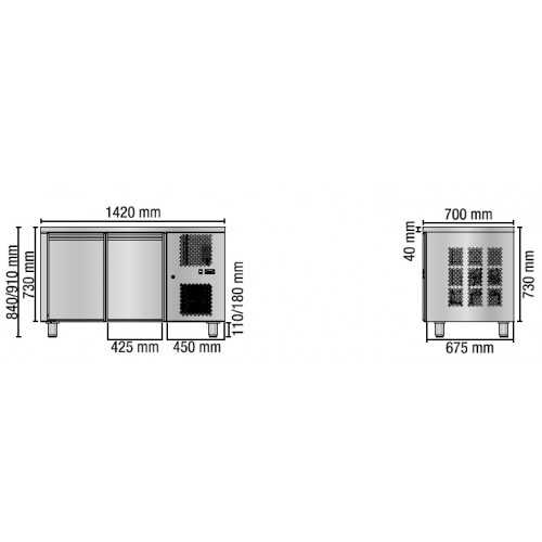 TAVOLO REFRIGERATO 2 PORTE...