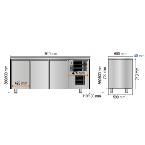 TAVOLO REFRIGERATO 3 PORTE...