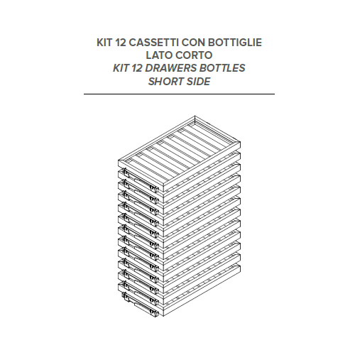 Kit 12 cassetti legno per bottiglie...