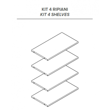 Kit 4 ripiani inox per...