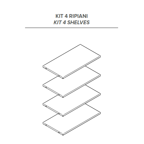 Kit 4 ripiani inox per bottiglie in...
