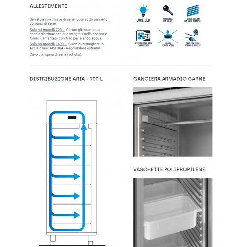 ARMADIO FRIGO PROFESSIONALE 700...
