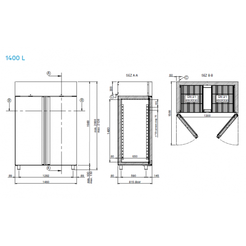 ARMADIO FRIGO PROFESSIONALE 1400...