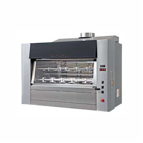 GIRARROSTO PLANETARIO A LEGNA - CAPACITA' 84 POLLI - 8+4 ASTE LUNGHEZZA 111,5 CM- DIMENSIONI CM L 159 X P 110 X H 110